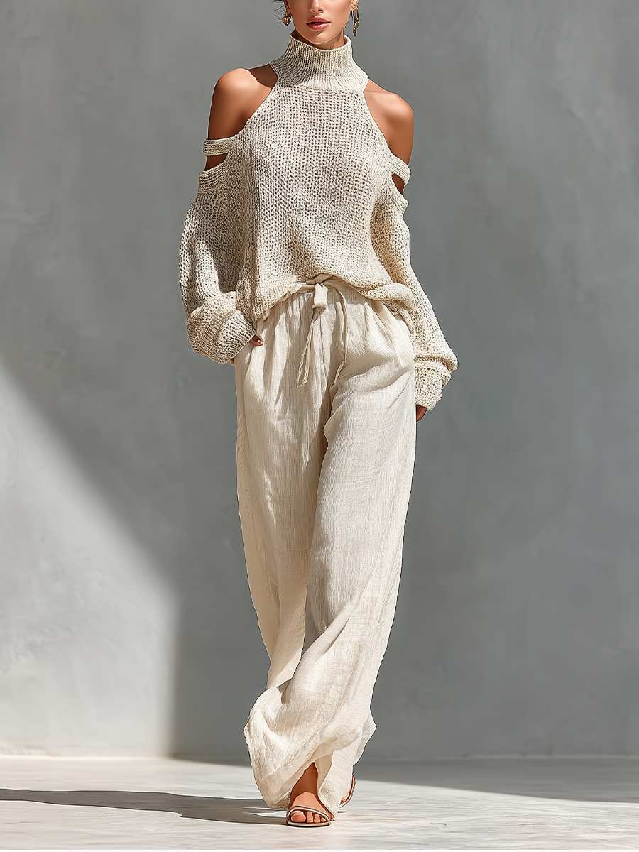 Alberthina™ Turtleneck Wide-Leg Knit Set