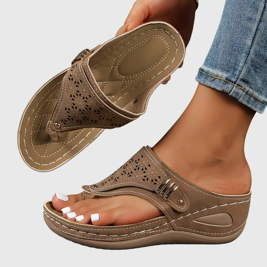 Silvana™ Striped Flip-Flop Sandals