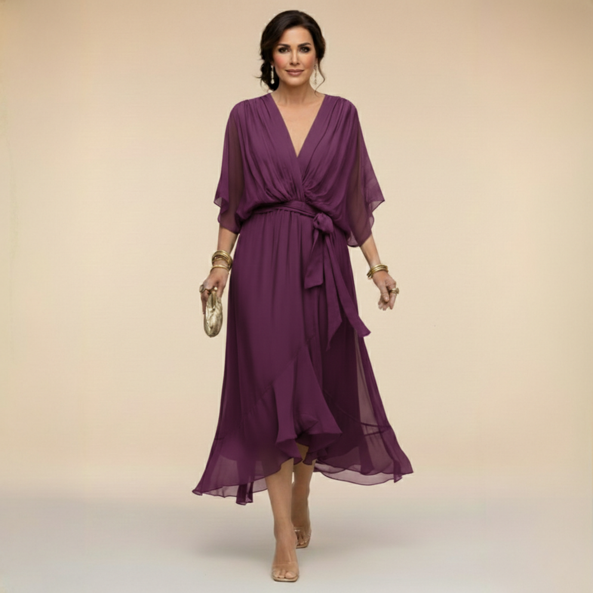 Almira™ Chiffon V-Neck Dress