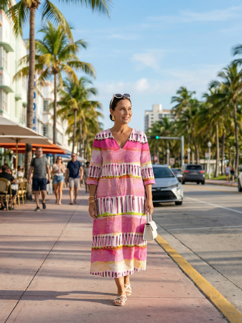 Dolores™ Patterned Stripe Midi Dress