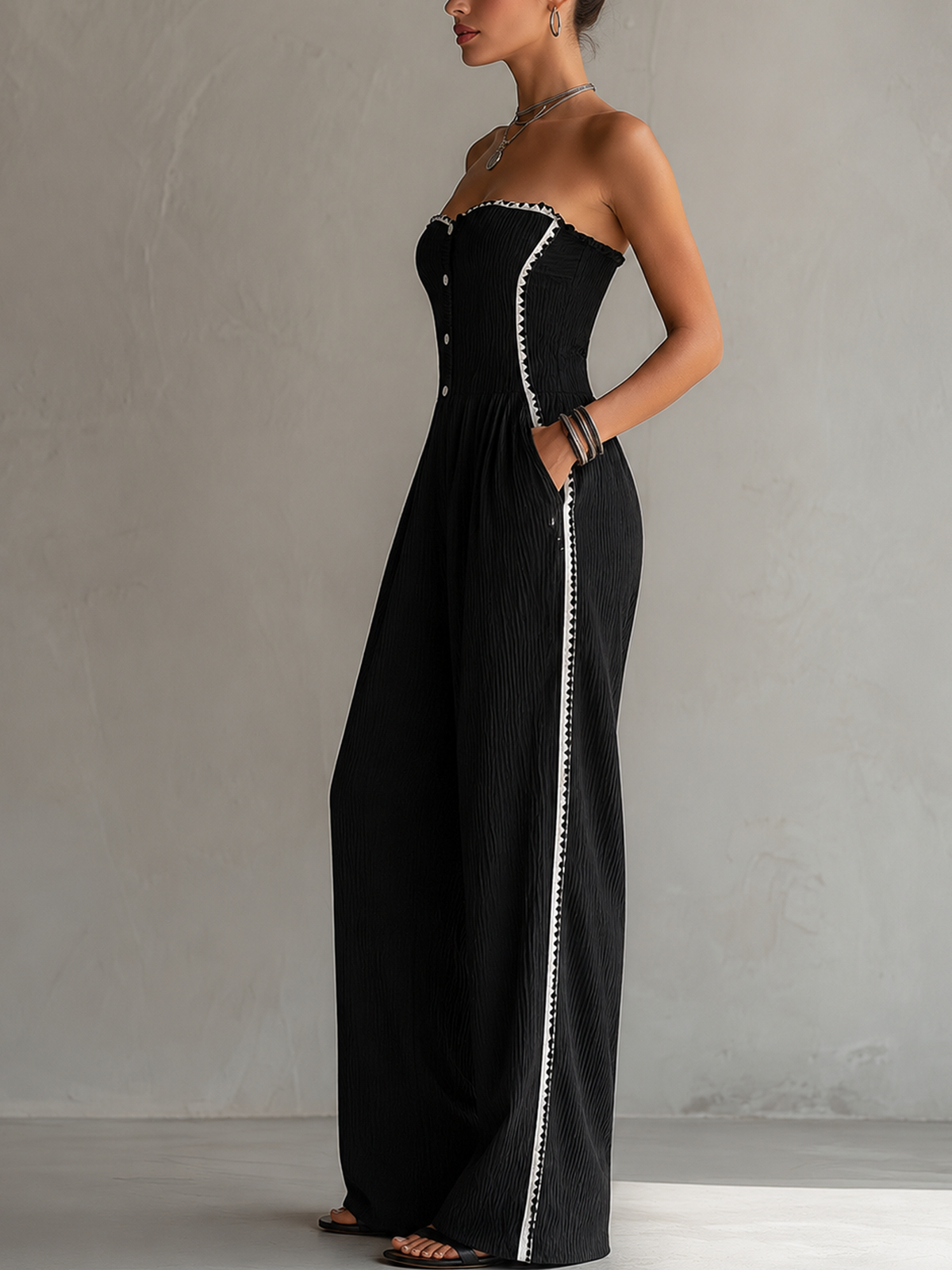 Fernanda™ Strapless Ribbon Trim Jumpsuit