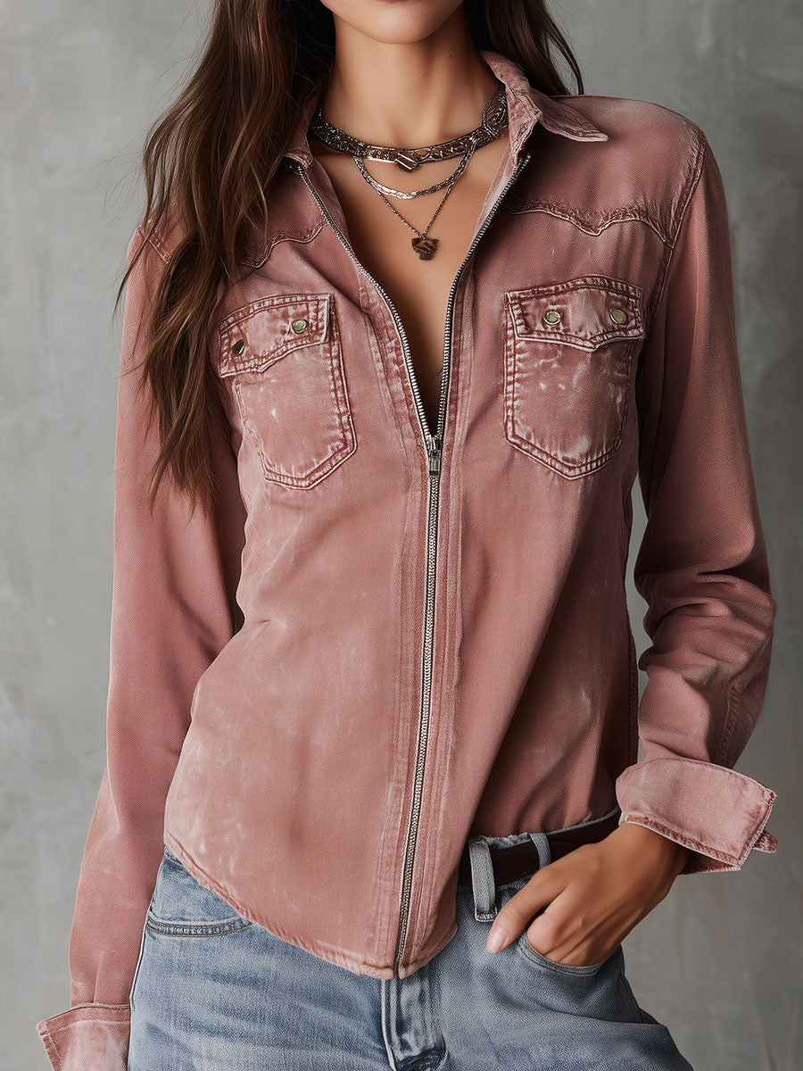 Ottoline™ Western Denim Zip Shirt