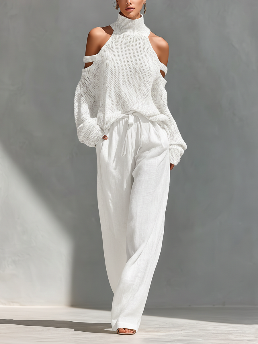 Alberthina™ Turtleneck Wide-Leg Knit Set