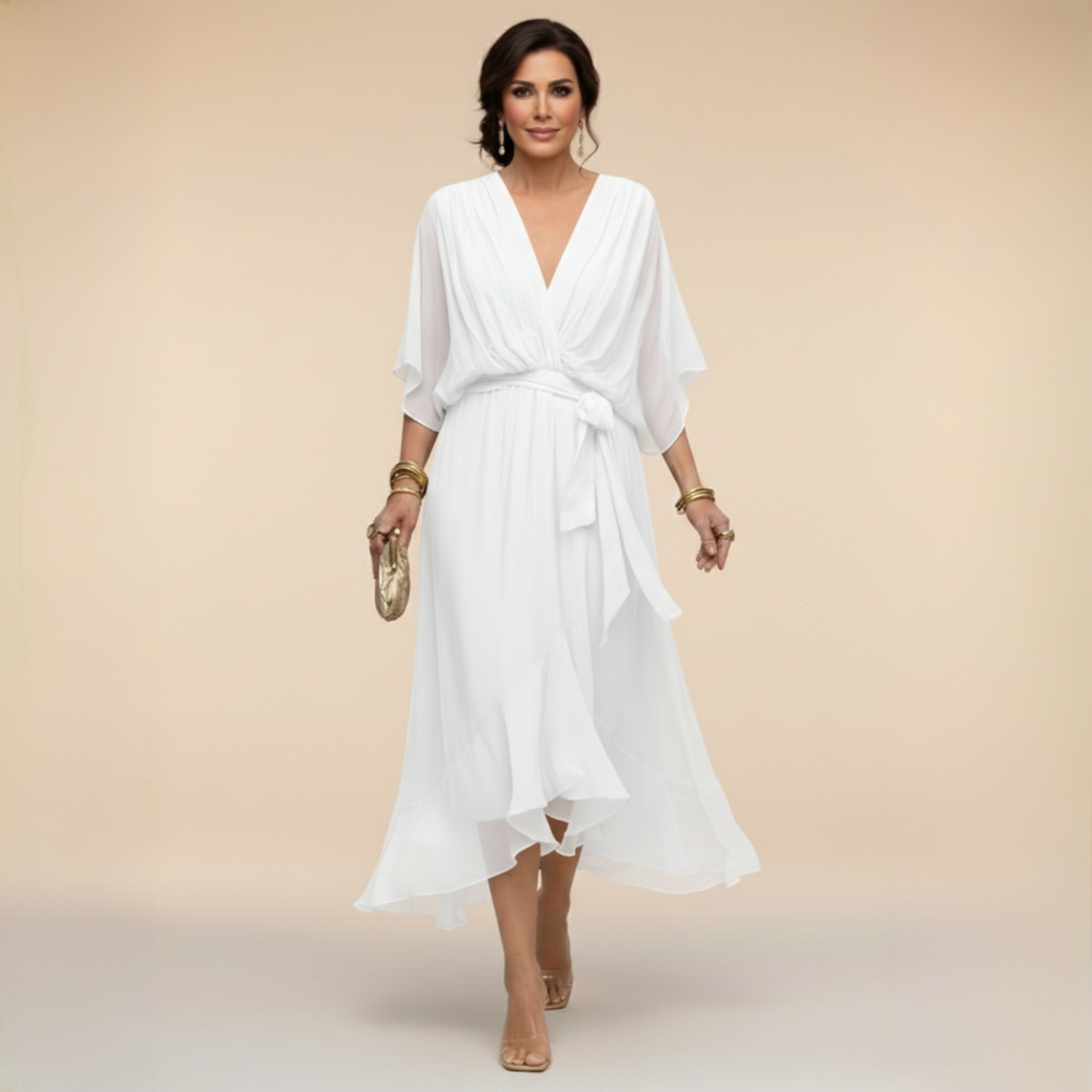 Almira™ Chiffon V-Neck Dress
