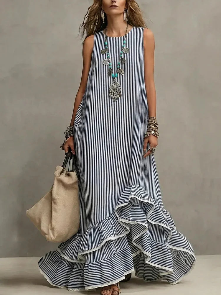 Arlette™ Retro Ruffled Maxi Dress