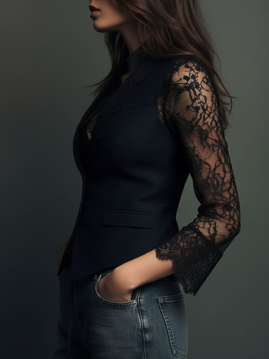 Millicent™ Lace Panel Sleeve Top