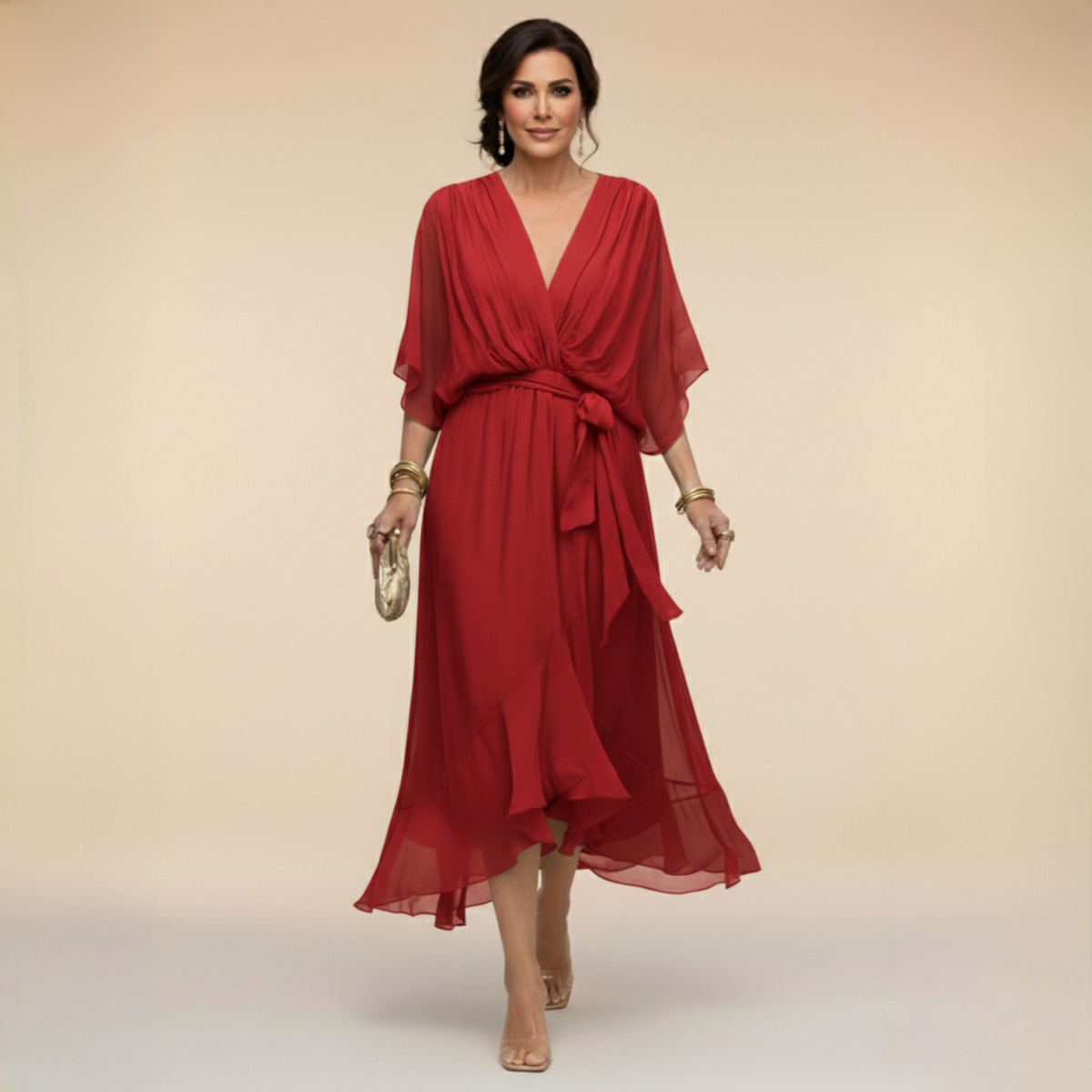 Almira™ Chiffon V-Neck Dress
