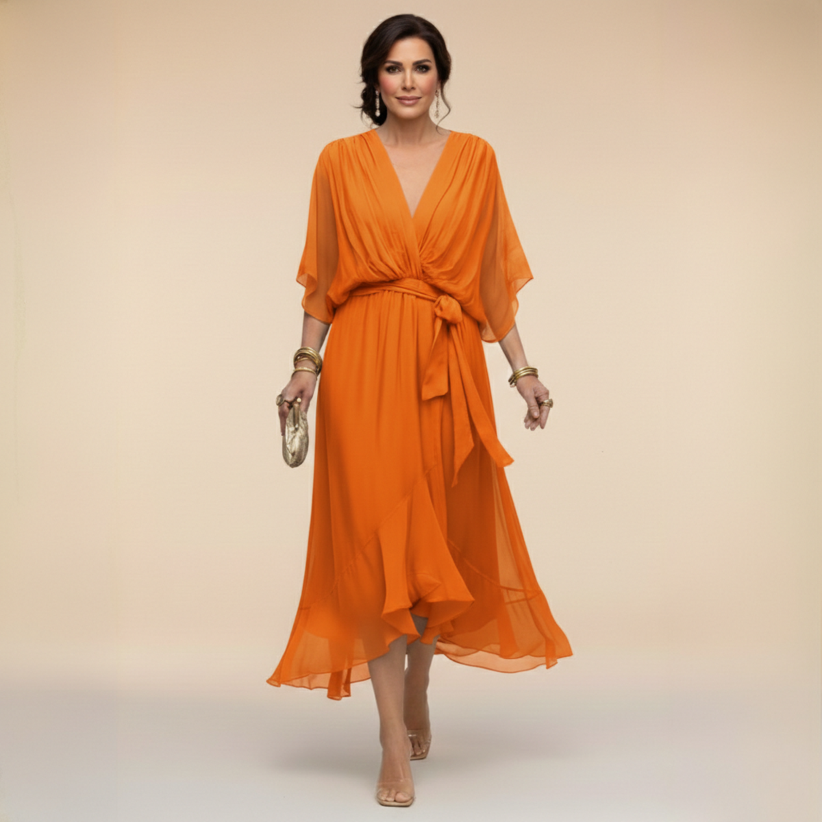 Almira™ Chiffon V-Neck Dress