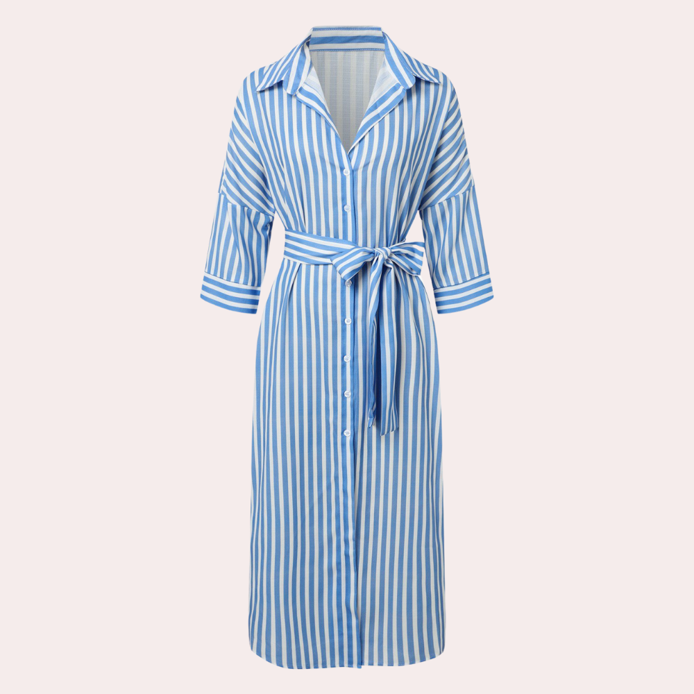Cordula™ Striped Shirt Midi Dress