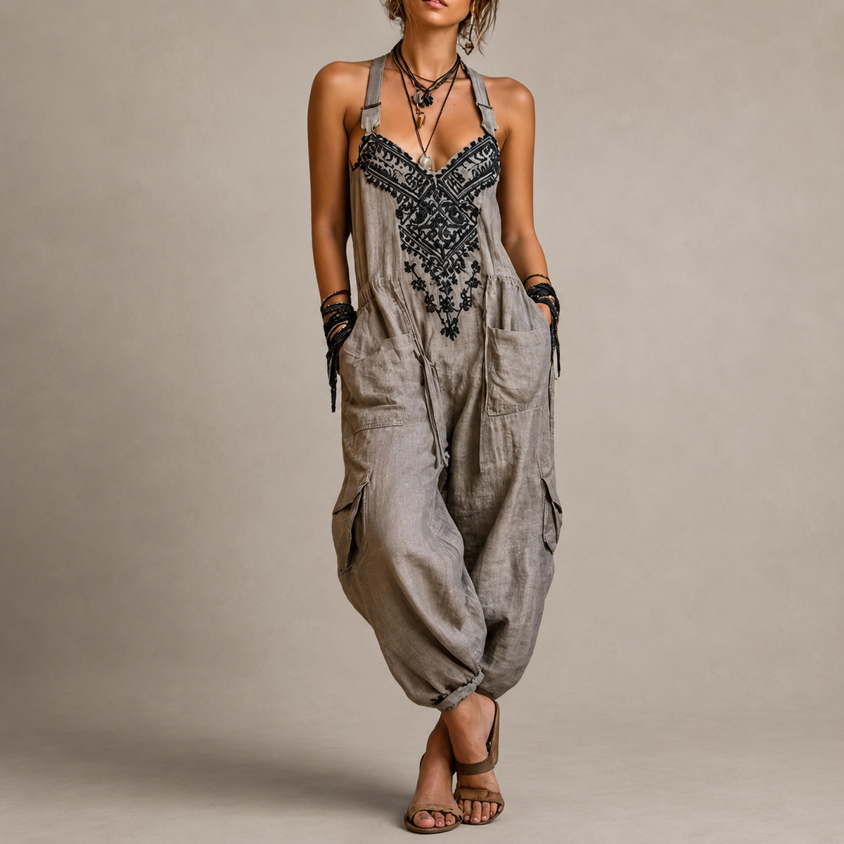 Emerald™ Bohemian Embroidered Jumpsuit