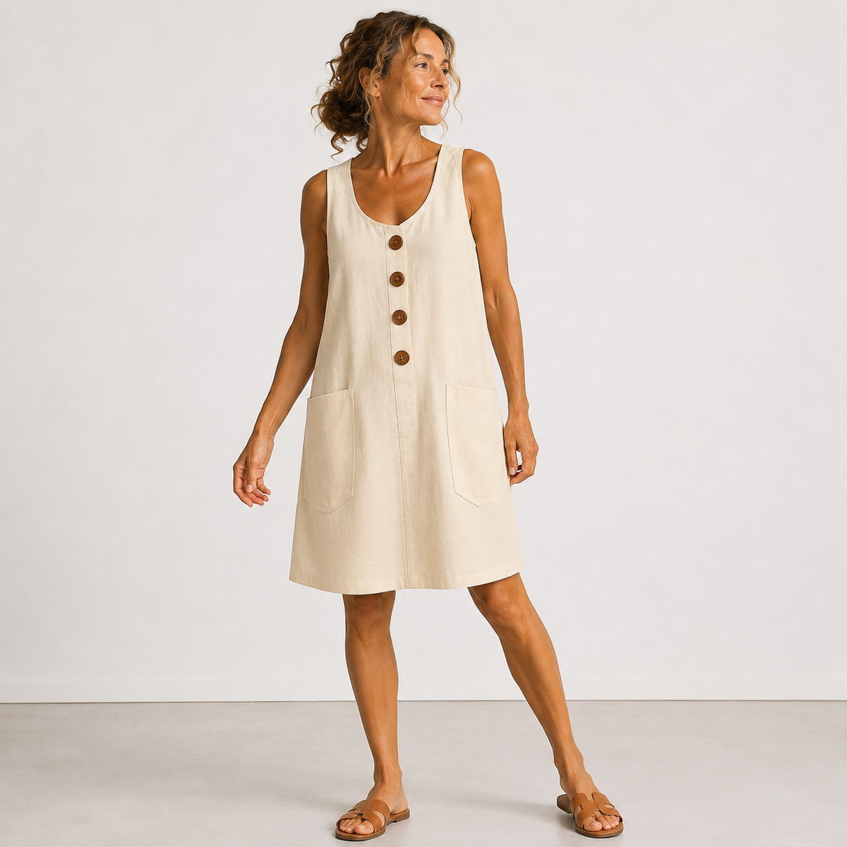 Mabel™ Sleeveless Button-Front Dress