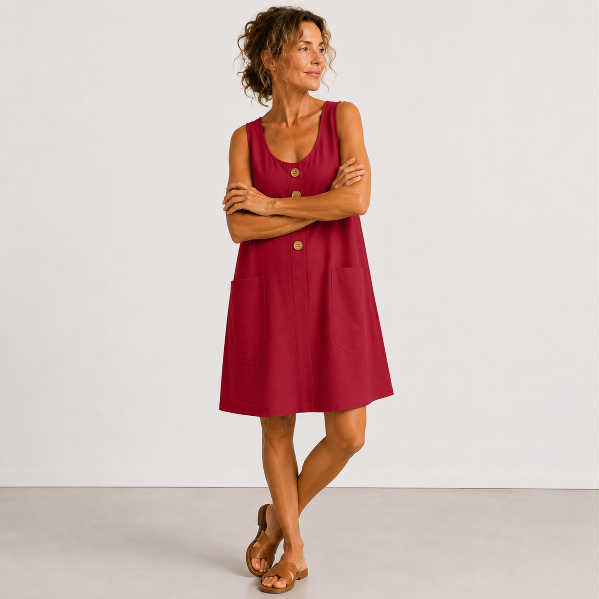 Mabel™ Sleeveless Button-Front Dress
