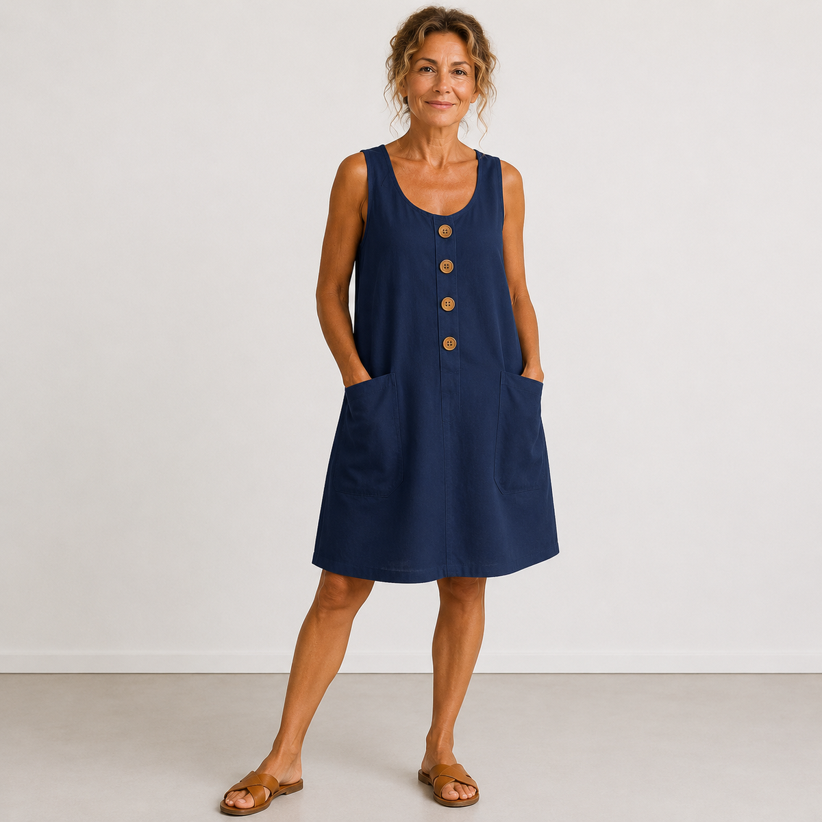 Mabel™ Sleeveless Button-Front Dress