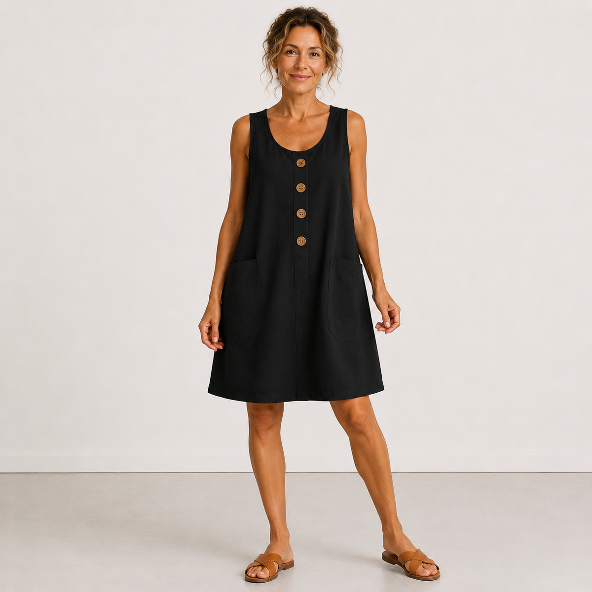 Mabel™ Sleeveless Button-Front Dress