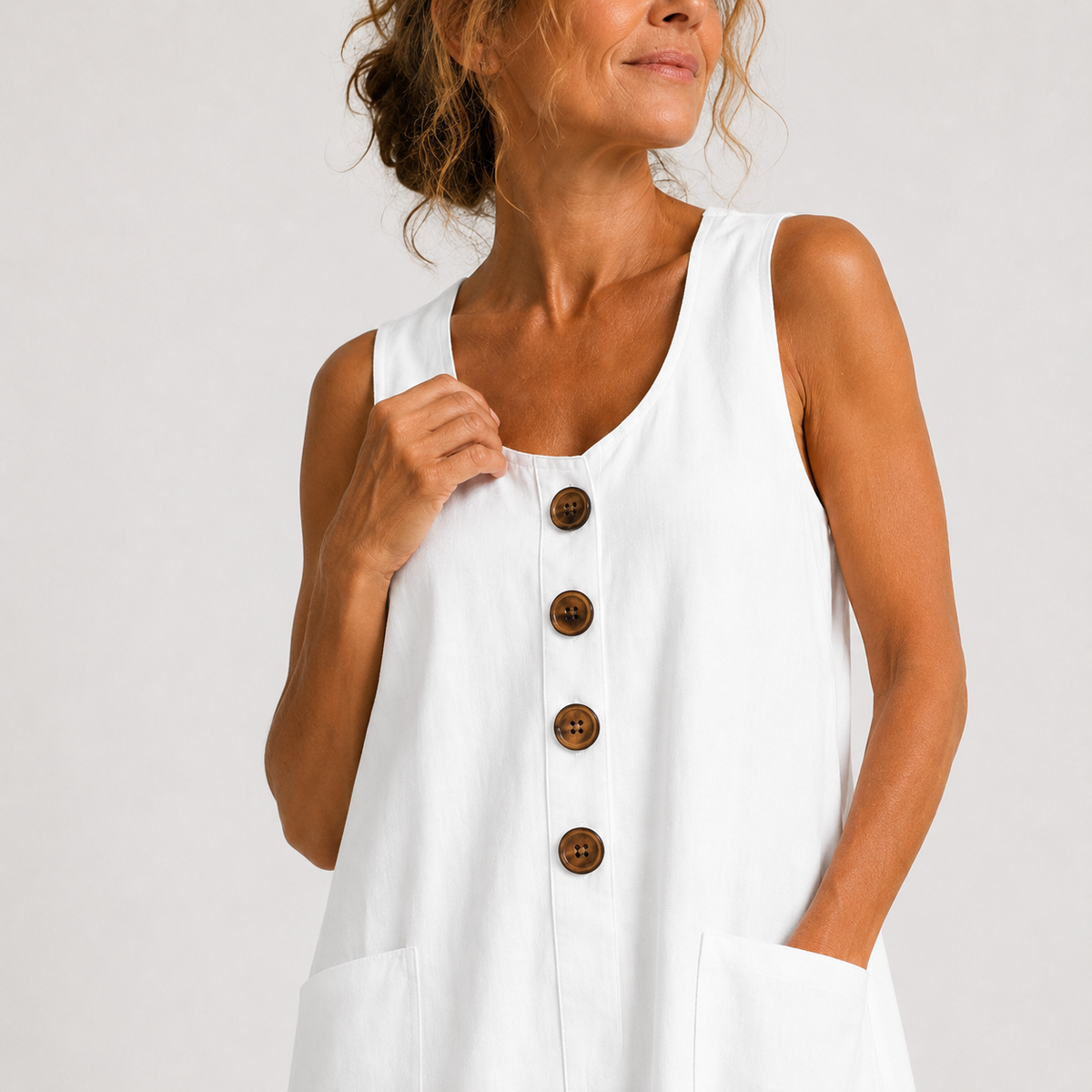 Mabel™ Sleeveless Button-Front Dress