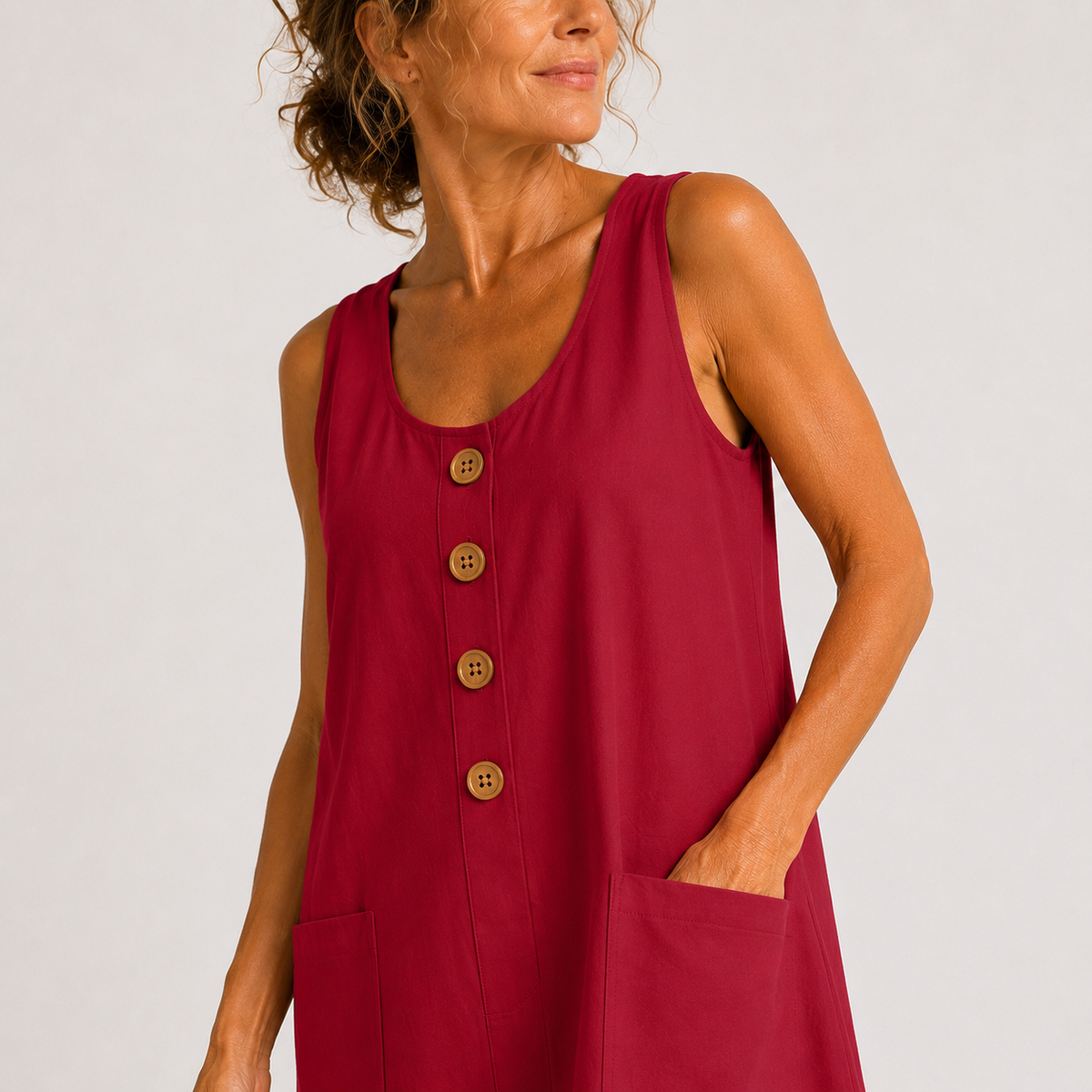 Mabel™ Sleeveless Button-Front Dress