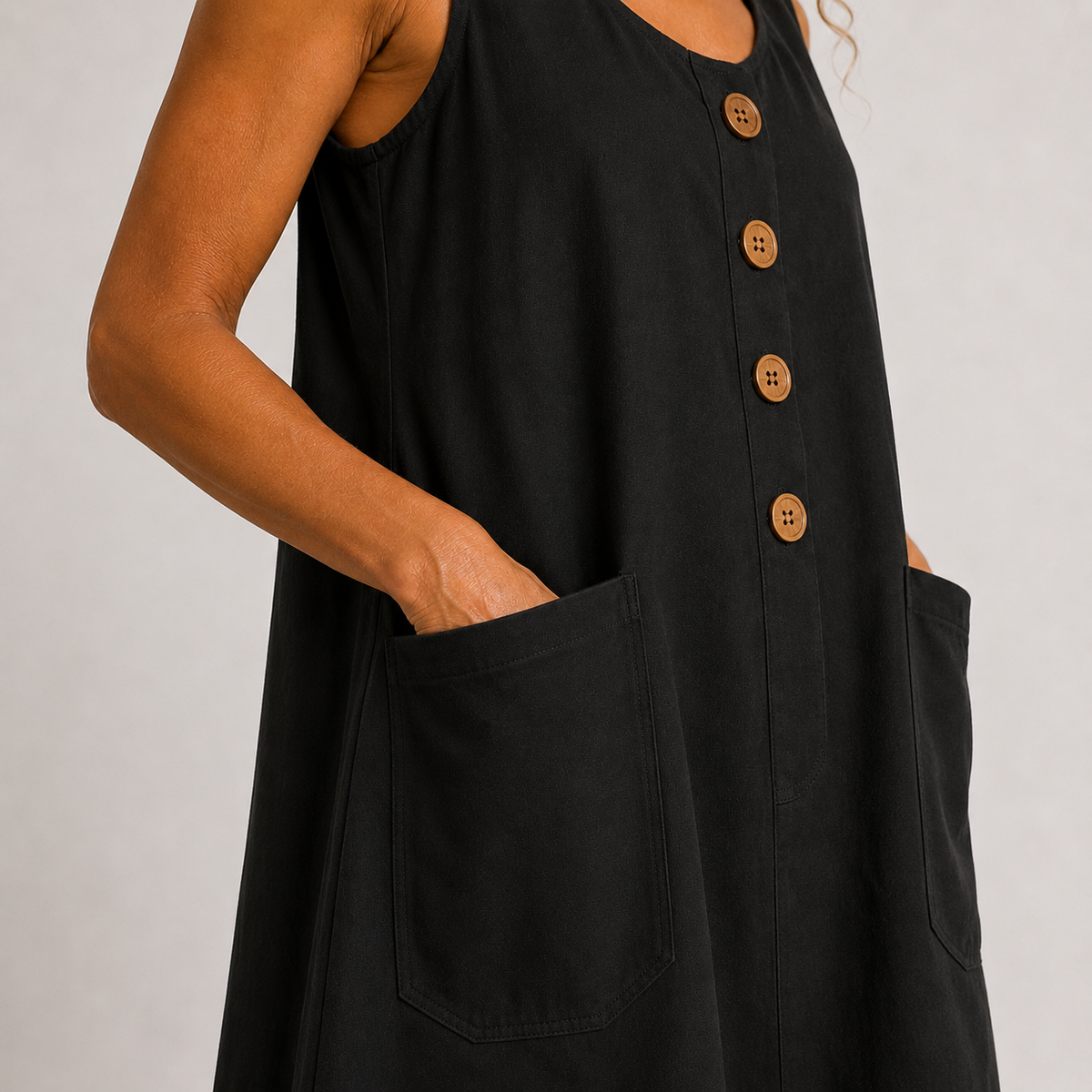 Mabel™ Sleeveless Button-Front Dress