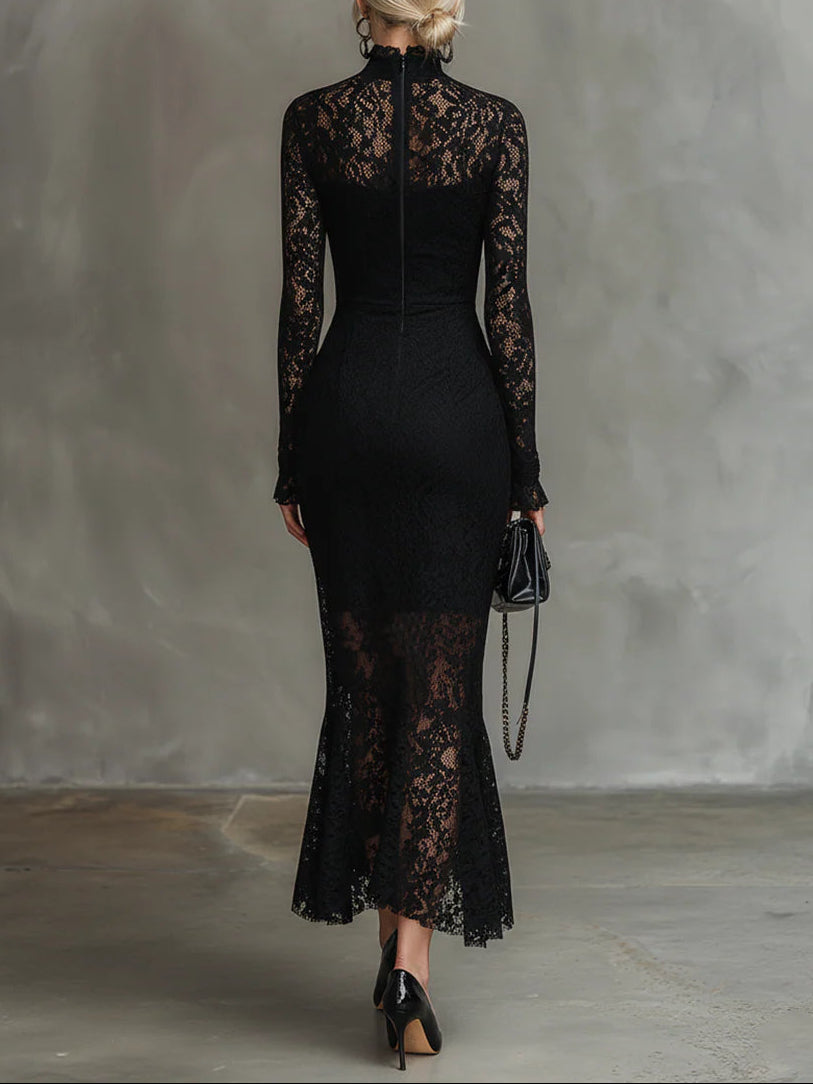 Althea™ Black Lace Maxi Dress