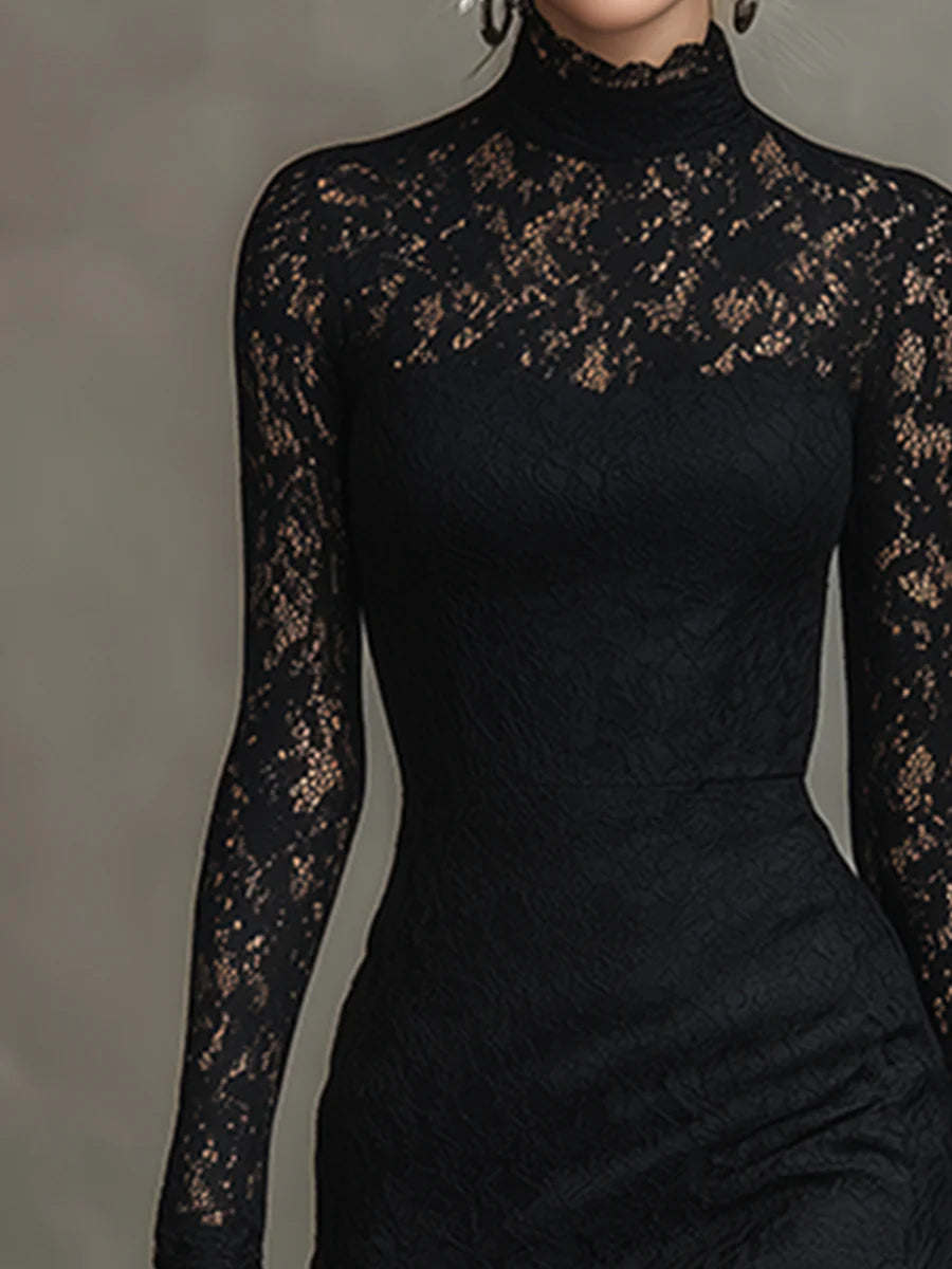 Althea™ Black Lace Maxi Dress