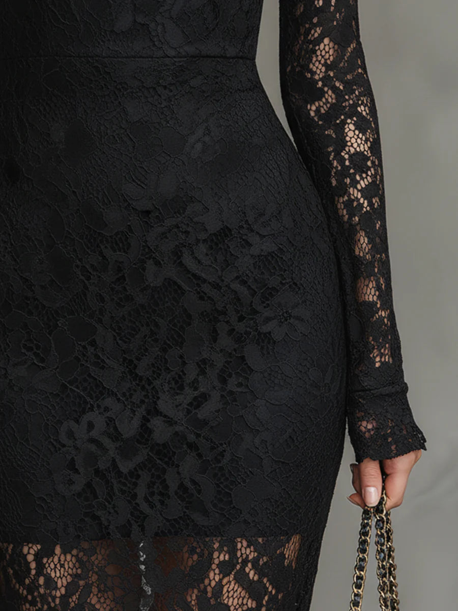 Althea™ Black Lace Maxi Dress