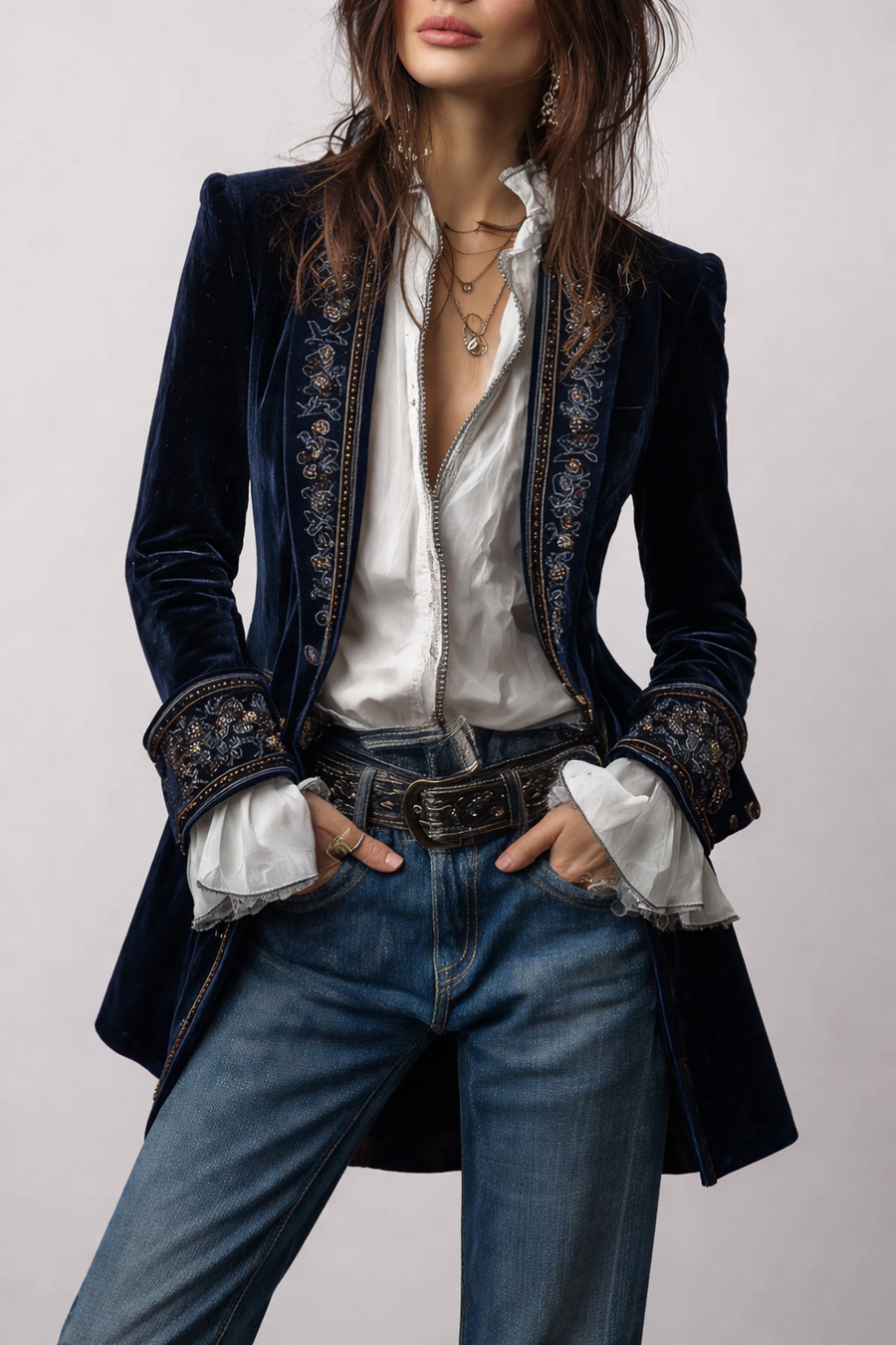 Millie™ Embroidered Long Jacket