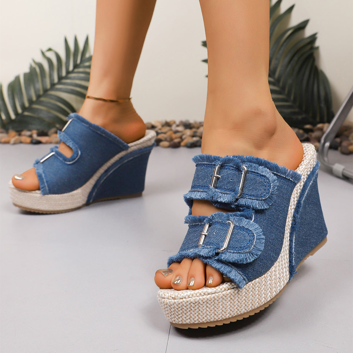 Sigrid™ Denim Wedge Sandals