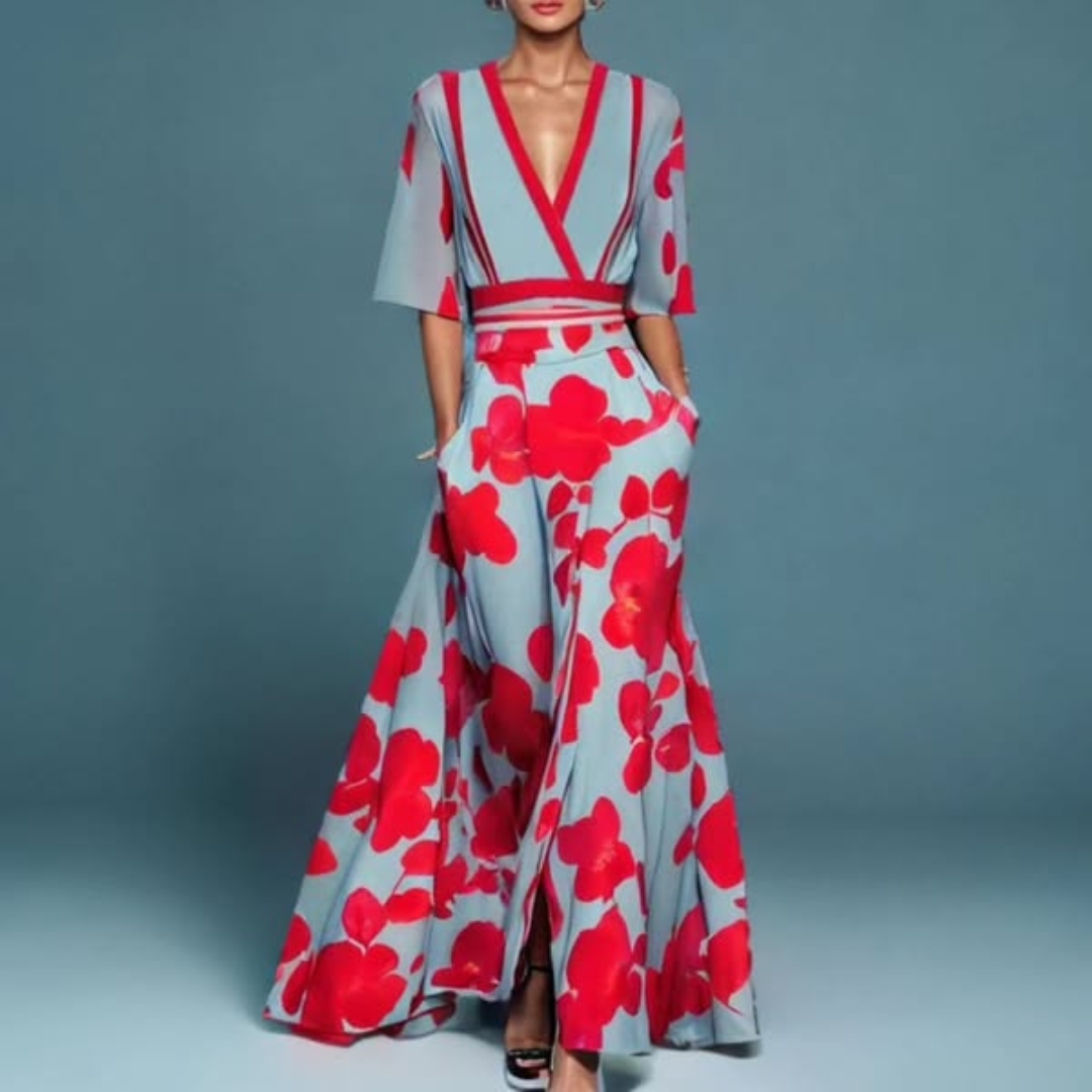 Cassandra™ Floral V-Neck Maxi Dress