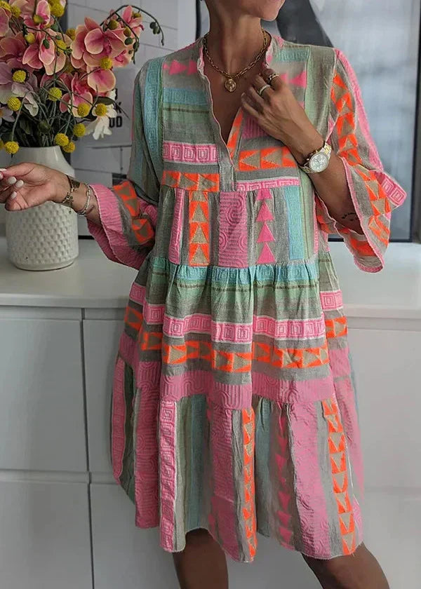 Caroline™ Hemp V-Neck Summer Dress