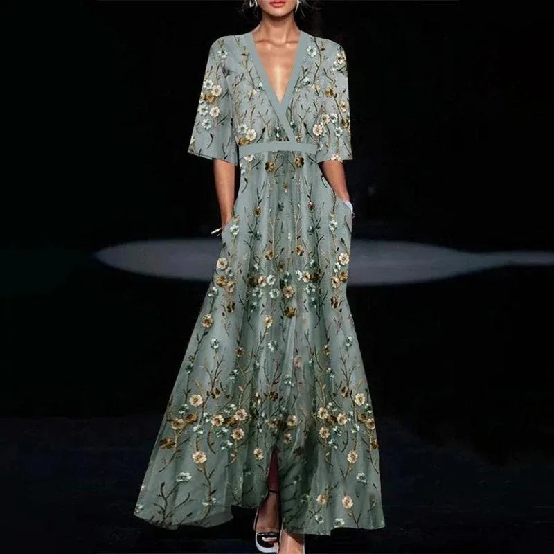Cassandra™ Floral V-Neck Maxi Dress