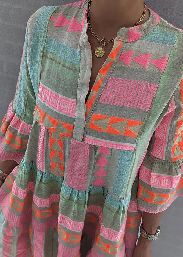 Caroline™ Hemp V-Neck Summer Dress