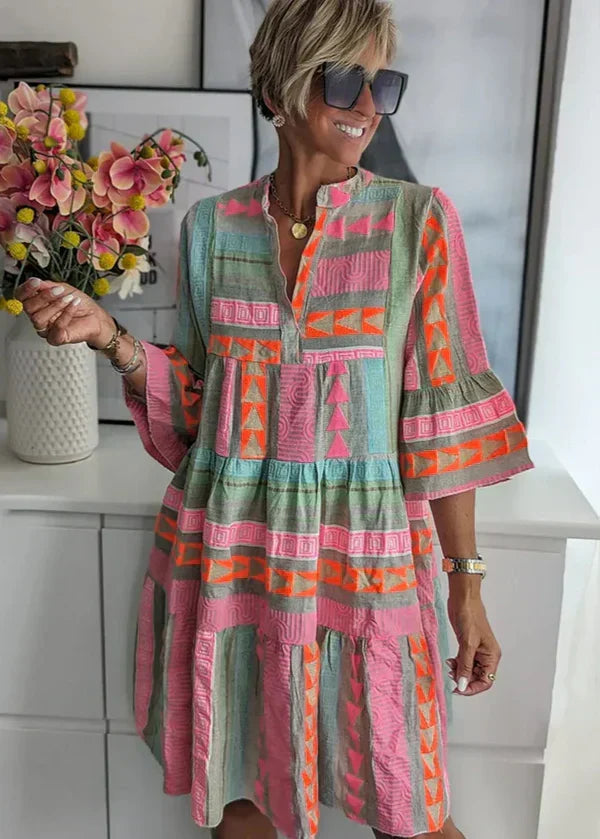 Caroline™ Hemp V-Neck Summer Dress