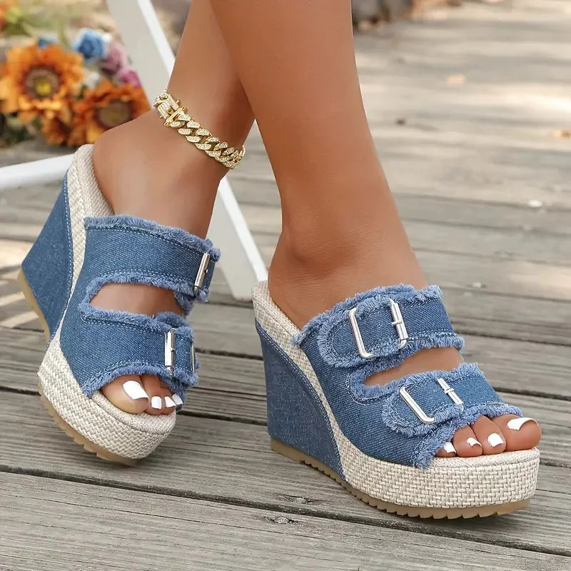 Sigrid™ Denim Wedge Sandals