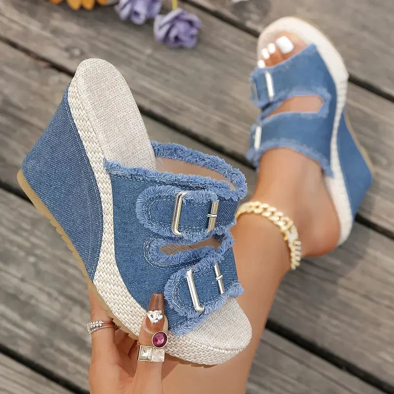 Sigrid™ Denim Wedge Sandals