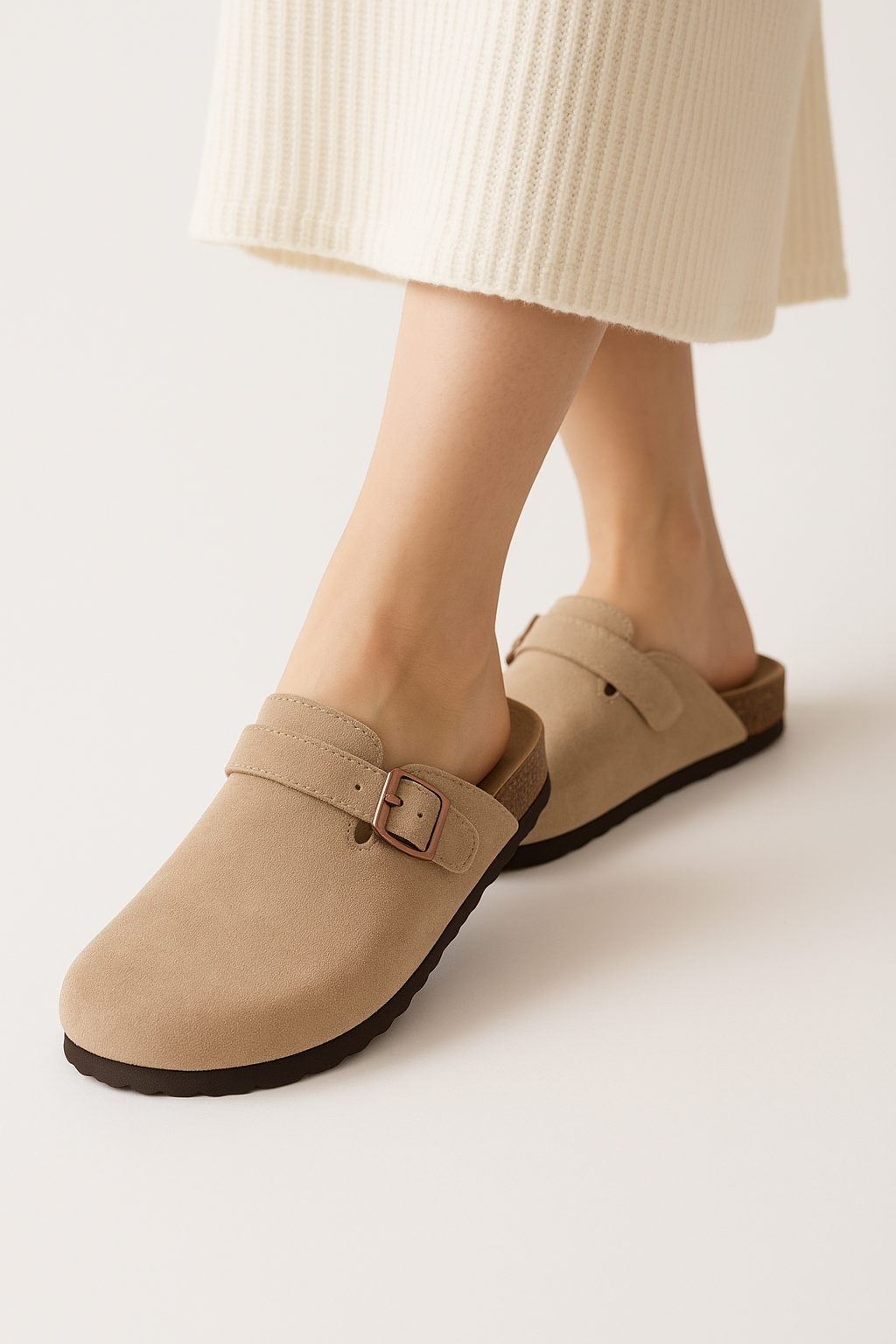 Rhona™ Suede Cork Footbed Clogs