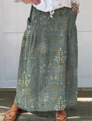 Woodland Botanical printed pocket skirt