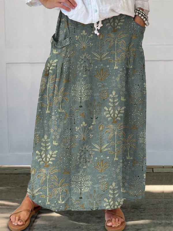 Woodland Botanical printed pocket skirt