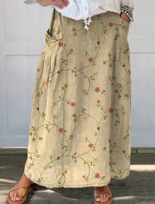 Rose Vine Floral printed pocket skirt