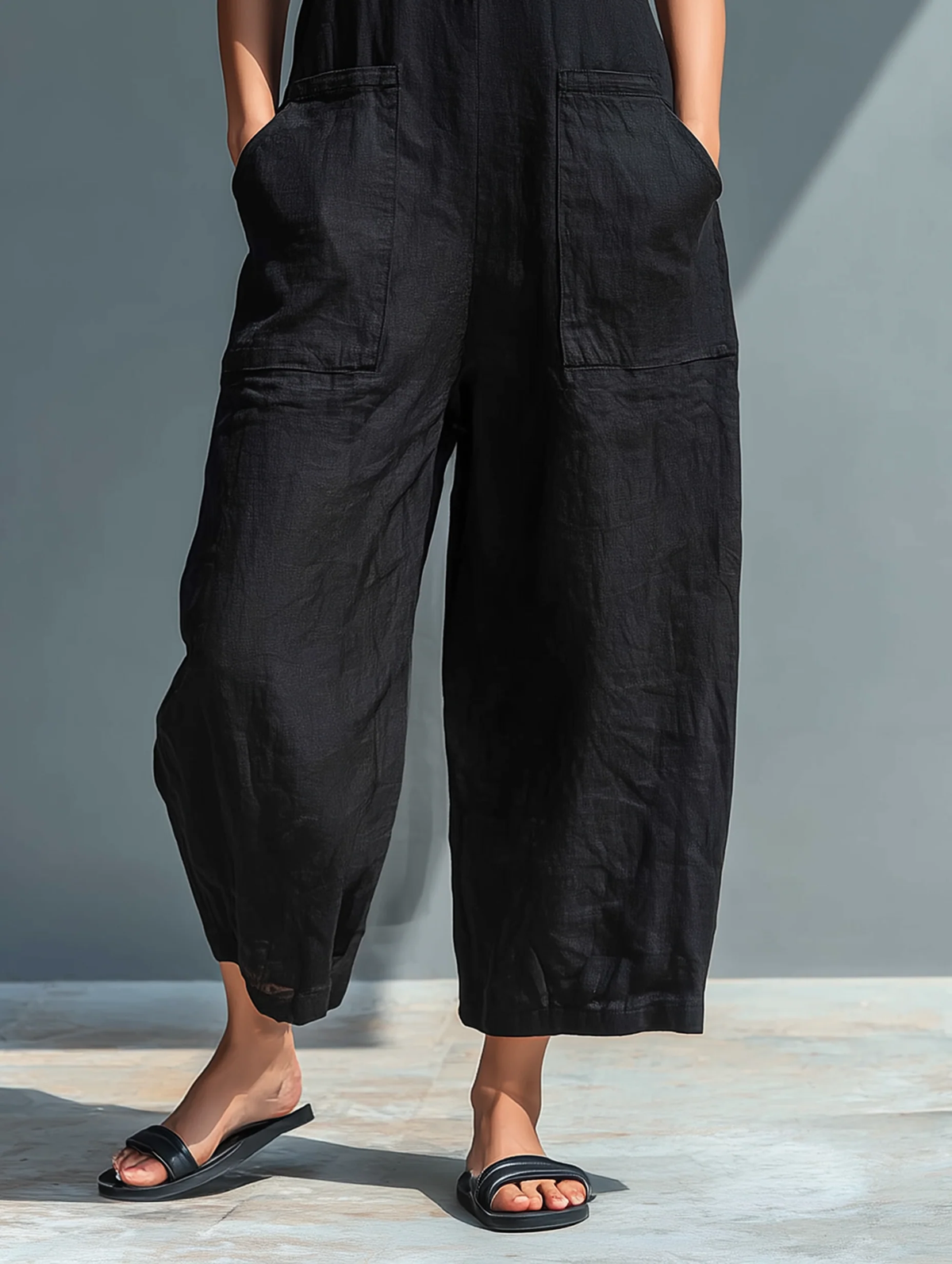 Geraldine™ Sleeveless Faux Linen Jumpsuit