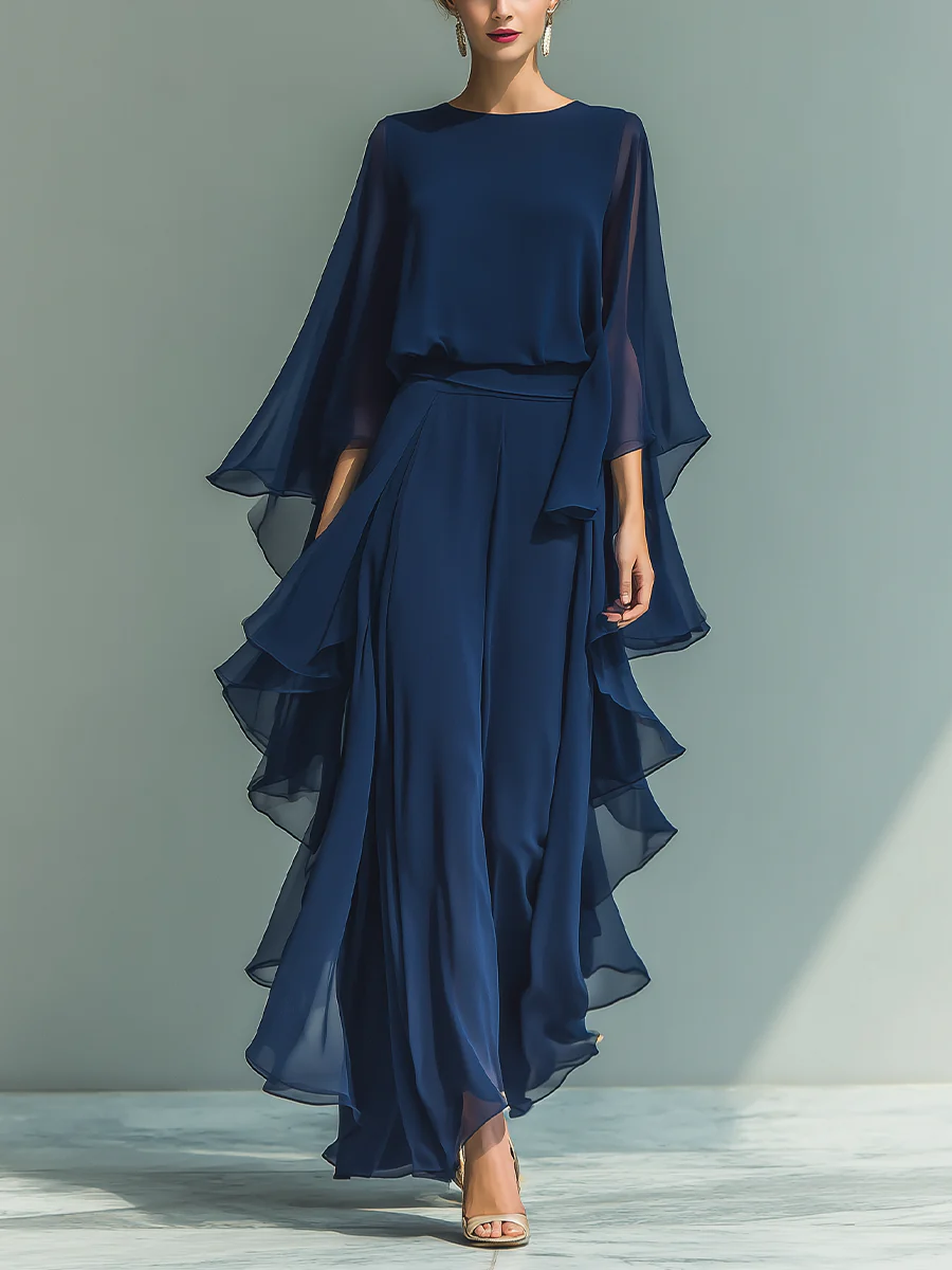 Alderyn™ Ruffled Chiffon Two-Piece Set