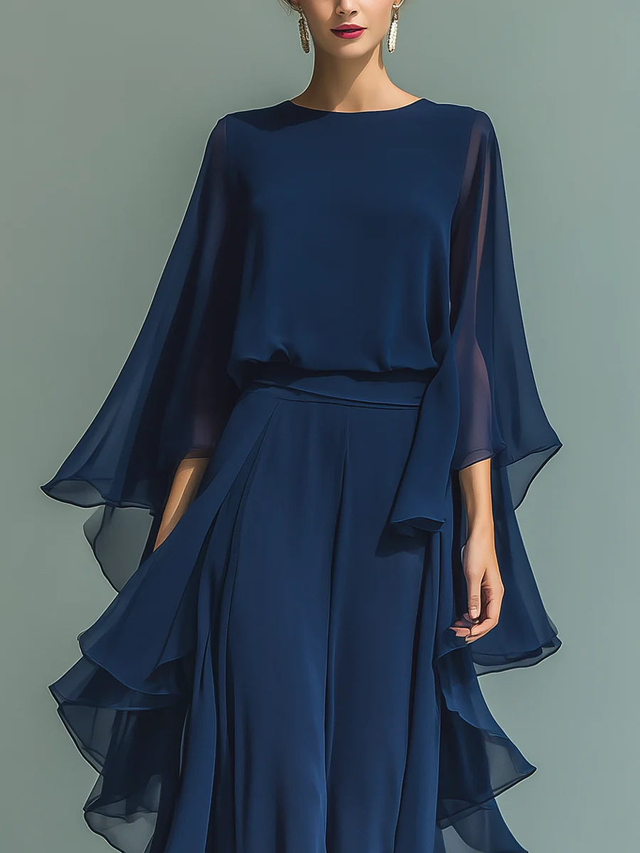 Alderyn™ Ruffled Chiffon Two-Piece Set