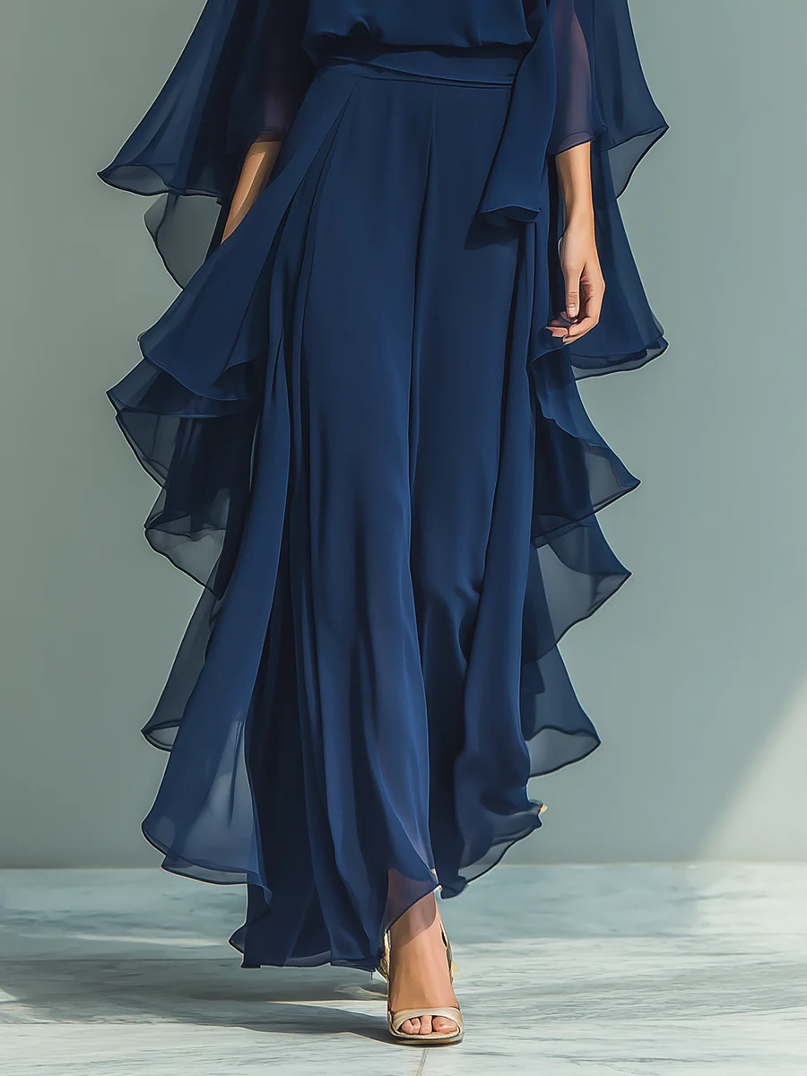 Alderyn™ Ruffled Chiffon Two-Piece Set