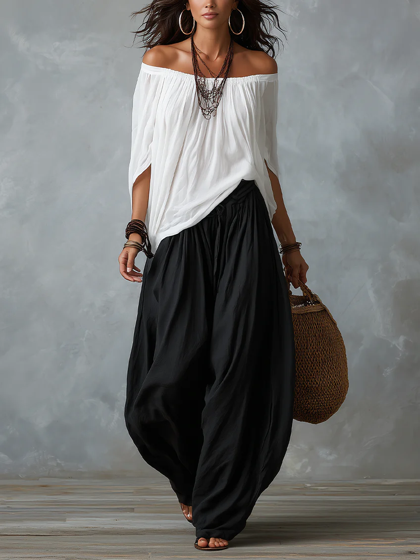 Concetta™ Off-Shoulder Lantern Pants Set