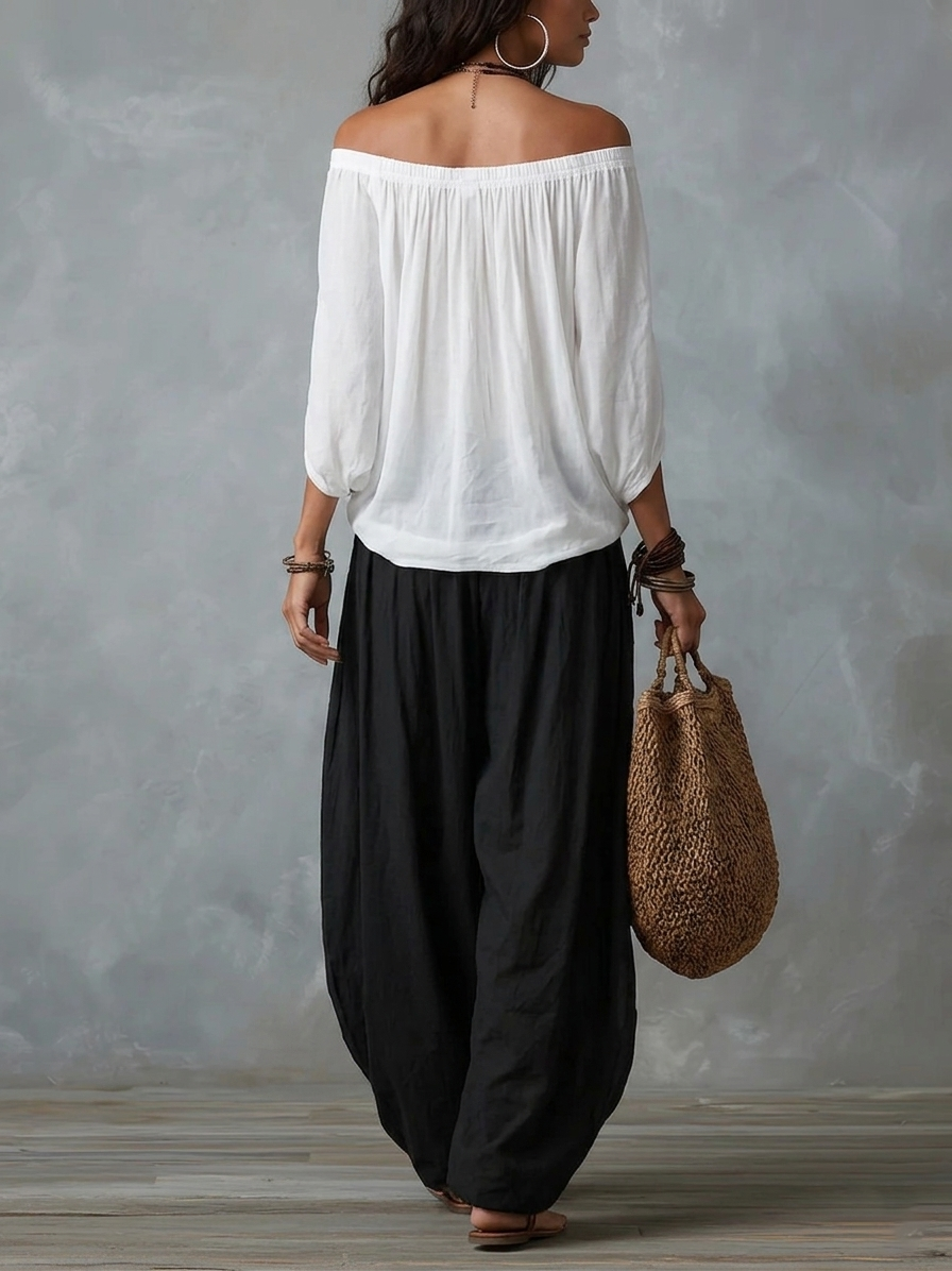 Concetta™ Off-Shoulder Lantern Pants Set