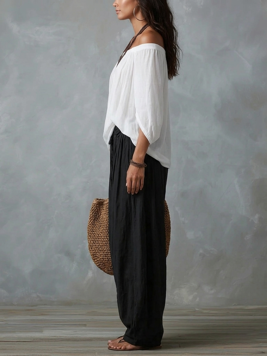 Concetta™ Off-Shoulder Lantern Pants Set