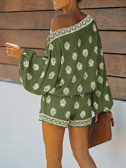Florentine™ Baroque Print Shorts Jumpsuit