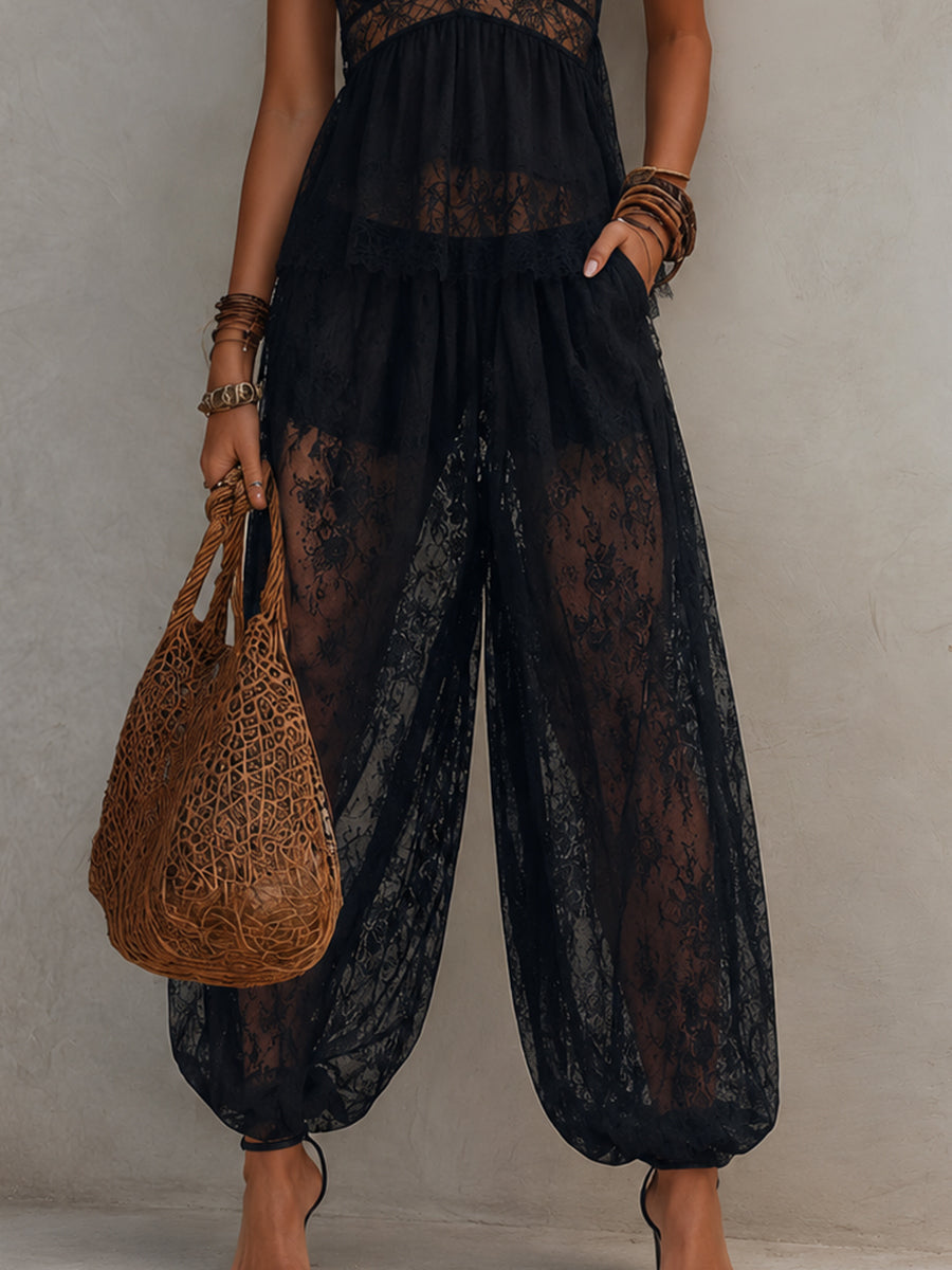 Georgiana™ Backless Lace-Trim Two-Piece Set