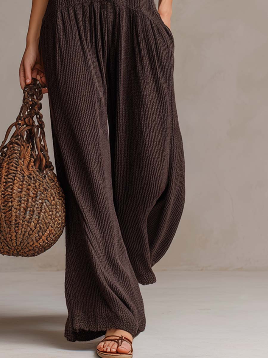 Glennis™ Ruffled V-Neck Wide-Leg Jumpsuit
