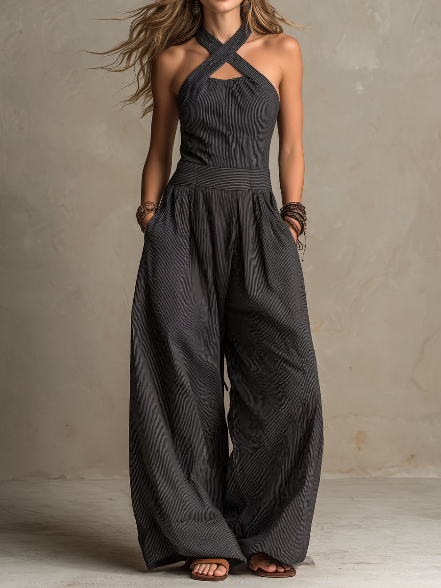 Fabiana™ Pinstripe Halter Jumpsuit