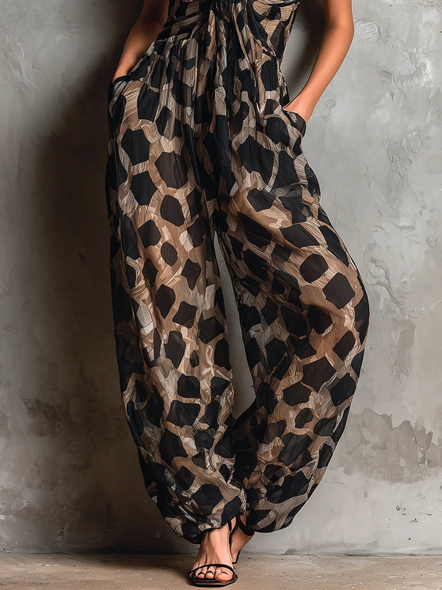 Ernestine™ Animal Print Halter Jumpsuit