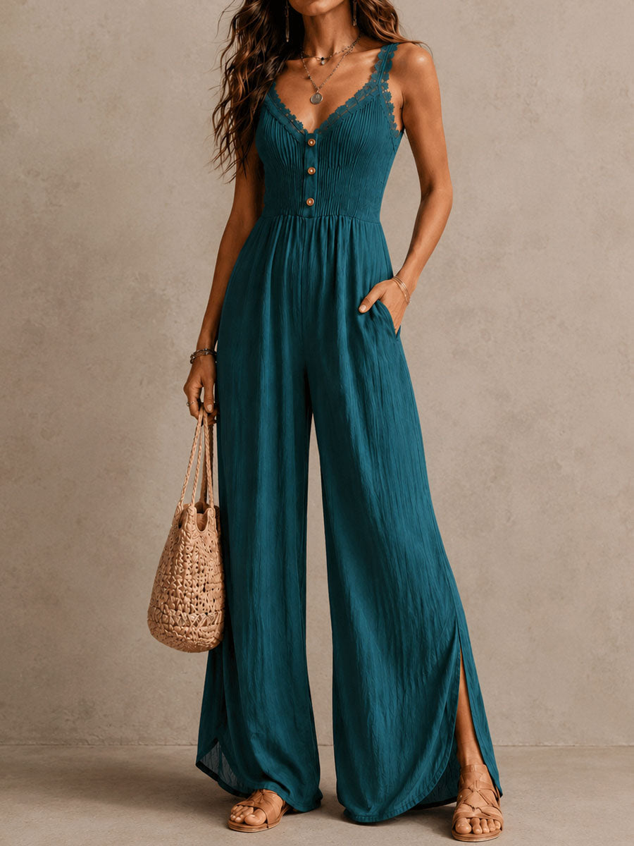 Fenella™ Wide-Leg Lace-Trim Jumpsuit
